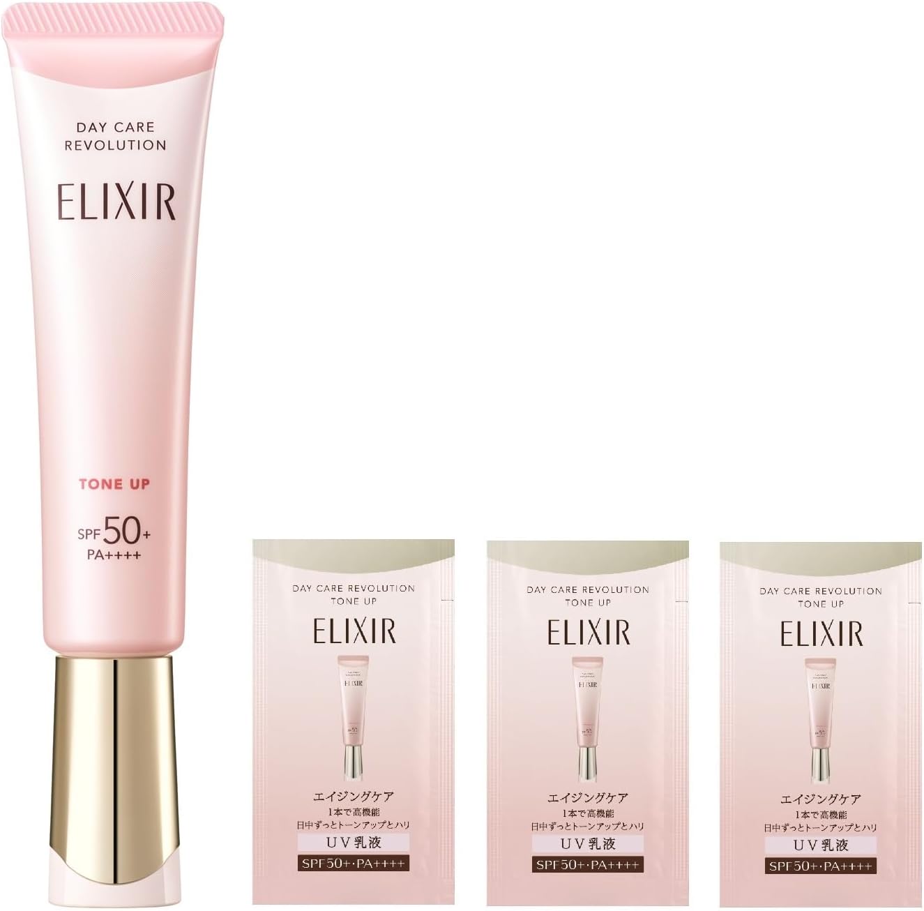 ELIXIR Daycare Revolution Tone Up SP+ aa, 1.2 oz (35 g), Baby Pink, Quasi-drug, UV Milky Lotion, For Morning, Hari, Moisturizing, SPF50+ PA++++, Aging Care, Superiel Shiseido