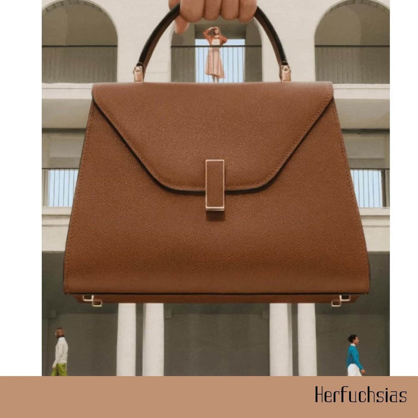 Herfuchsias samll hand bag Genuine Leather Bag for Women