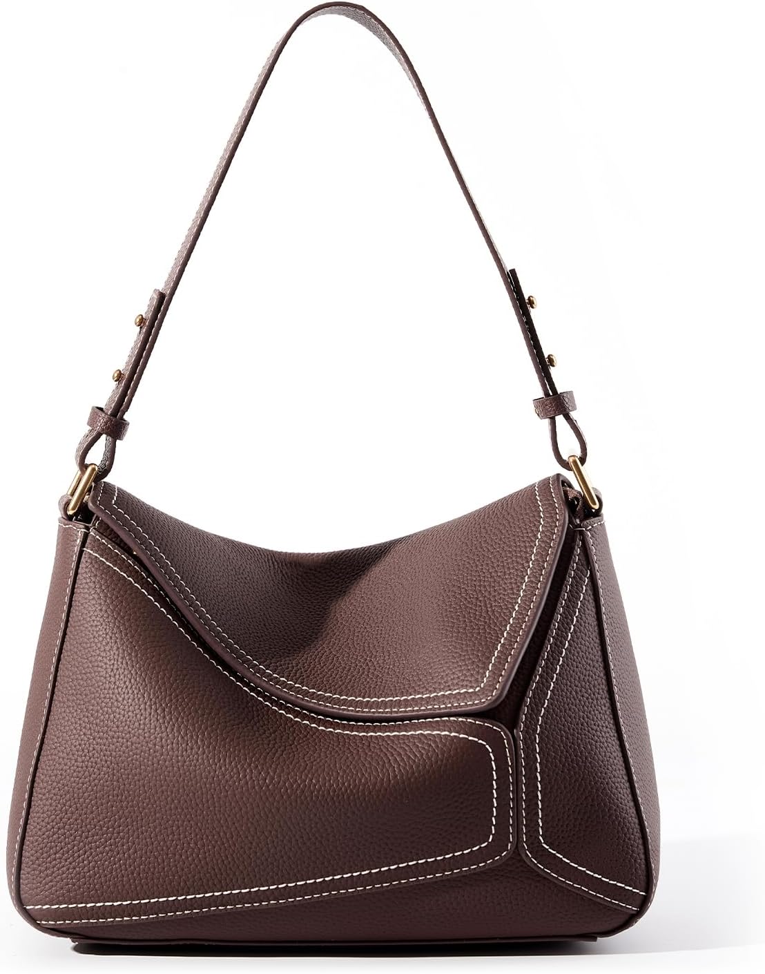 MFFOR Women's Shoulder Bag, Genuine Leather, Handbag, Large Capacity, 2 Belts, Business Bag, Shoulder Bag, Handheld, High Visibility, Office, Work, Simple, Casual, Stylish, Popular