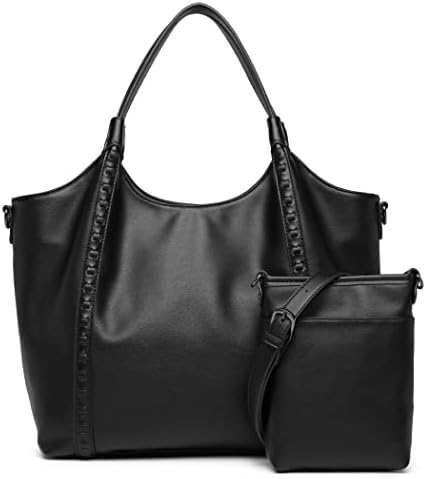 Guscio Italy 171077 [Fashion Magazine oggi.jp Featured] Tote Bag 【2-Piece Set with Pochette】 A4 & PC Storage Shoulder Included On/Off Use High-Quality PU Leather Recruit Commute Business Women's Italy