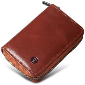 Modiko Men's Card Case, Credit Card Case, Genuine Leather, Made in Japan, Himeji Leather, Large Capacity, Card Slots, Skimming Prevention, YKK Zipper, coffee