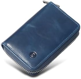 Modiko Men's Card Case, Credit Card Case, Genuine Leather, Made in Japan, Himeji Leather, Large Capacity, Card Slots, Skimming Prevention, YKK Zipper, coffee