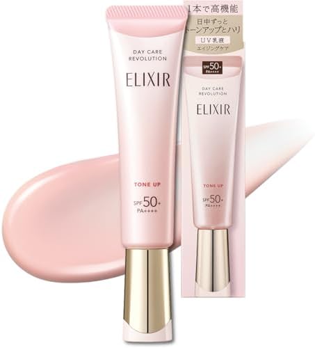 ELIXIR Daycare Revolution Tone Up SP+ aa, 1.2 oz (35 g), Baby Pink, Quasi-drug, UV Milky Lotion, For Morning, Hari, Moisturizing, SPF50+ PA++++, Aging Care, Superiel Shiseido