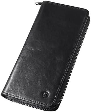 Modiko Men's Long Wallet, Himeji Leather, Genuine Leather, Made in Japan, Small Long Wallet, Large Capacity, Made by Top-Class Wallet Artisans, with Gusset, Coin Pocket, Zipper, Easy to Use, Thin