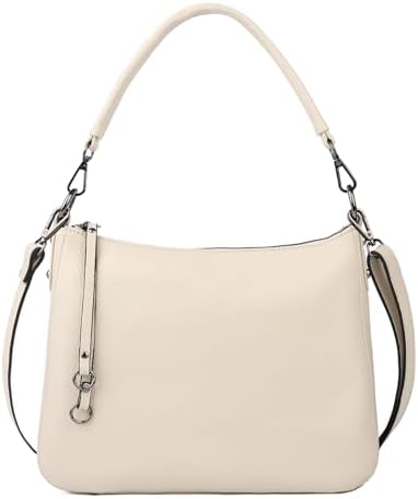 MFFOR Genuine Leather Women's 2-Way Crossbody Bag Handbag Diagonal Shoulder Bag Handbag with Zipper Pocket Lightweight Large Capacity Soft Simple Casual Hand-held Popular Commuting