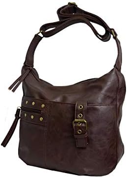 (Antique Design) Women's Shoulder Bag, Cross-body, Lightweight, Studded Design, Stylish, Synthetic Leather, Adult, Cute, For Work or School, Black, Gray, Brown, Pink, Camel, Bronze