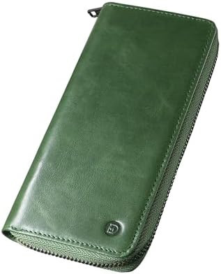Modiko Men's Long Wallet, Himeji Leather, Genuine Leather, Made in Japan, Small Long Wallet, Large Capacity, Made by Top-Class Wallet Artisans, with Gusset, Coin Pocket, Zipper, Easy to Use, Thin