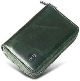 Modiko Men's Card Case, Credit Card Case, Genuine Leather, Made in Japan, Himeji Leather, Large Capacity, Card Slots, Skimming Prevention, YKK Zipper, coffee