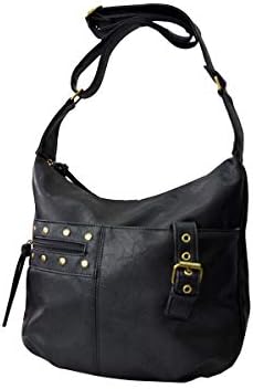(Antique Design) Women's Shoulder Bag, Cross-body, Lightweight, Studded Design, Stylish, Synthetic Leather, Adult, Cute, For Work or School, Black, Gray, Brown, Pink, Camel, Bronze