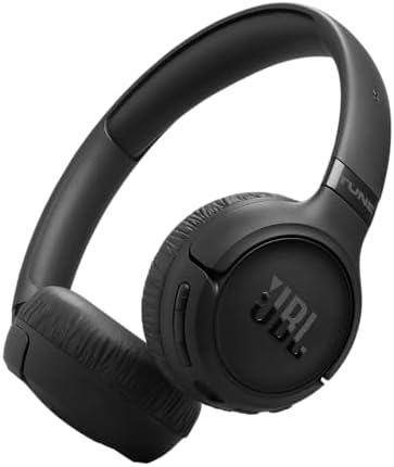 JBL TUNE 680NC On-Ear Wireless Headphones Noise Cancelling Multi-Point Wired High Resolution 76 Hours Playback (Black)
