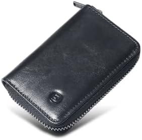 Modiko Men's Card Case, Credit Card Case, Genuine Leather, Made in Japan, Himeji Leather, Large Capacity, Card Slots, Skimming Prevention, YKK Zipper, coffee