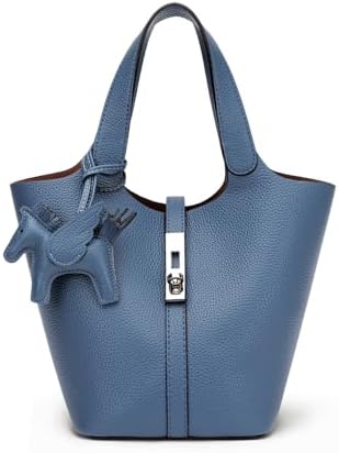 Women's Leather Tote Bag, Small, Cute, Fashionable, Large Capacity, Lightweight, Commuting, Popular, High Visibility, Simple, Soft, Freestanding, Inner Pocket Included, Charm Included