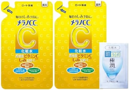 Melano CC Medicated Freckle Care Whitening Toner Main Body + Refill Set + Ultra-Moist Sachet Included [Over-the-Counter Drug] [Amazon.co.jp Exclusive]