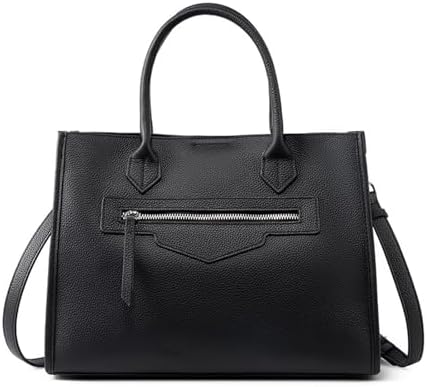 MFFOR Genuine Leather Women's 2-Way Commuting Bag Shoulder Bag with Studded Bottom Large Capacity Square Elegant Business Soft Handbag Hand-held Diagonal Shoulder Strap Casual Popular Crossbody Bag