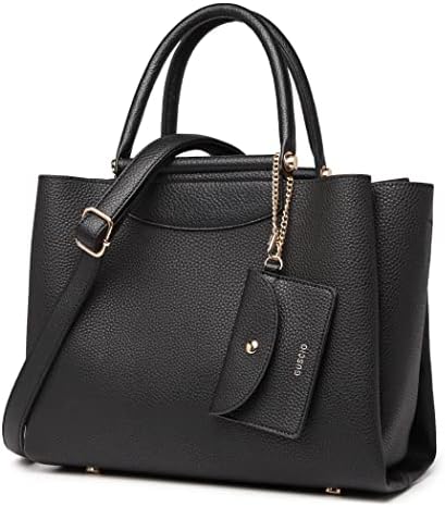 Guscio Italy 171033 2-Way Tote Bag Featured in Oggi Magazine, High-Quality PU Leather, Elegant Square Handbag with Bit Parts for Women
