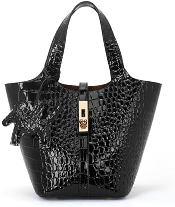 Women's Leather Tote Bag, Small, Cute, Fashionable, Large Capacity, Lightweight, Commuting, Popular, High Visibility, Simple, Soft, Freestanding, Inner Pocket Included, Charm Included