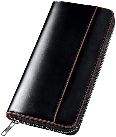 Wallet, Men's, Tochigi Leather, Long Wallet, Genuine Leather, Large Capacity, YKK Zipper, Made by Top Craftsmen, Women's Wallet, Cowhide Leather, Coin Purse, Compact, Simple, Plain, For Men