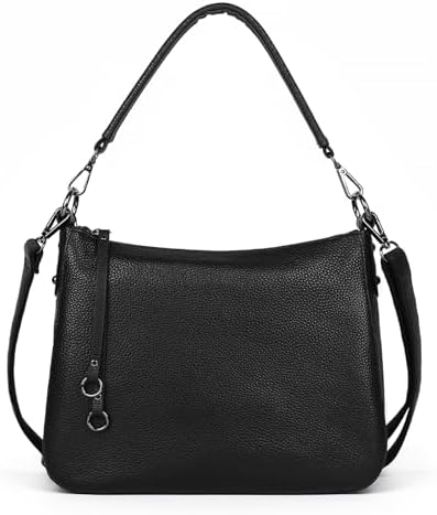 MFFOR Genuine Leather Women's 2-Way Crossbody Bag Handbag Diagonal Shoulder Bag Handbag with Zipper Pocket Lightweight Large Capacity Soft Simple Casual Hand-held Popular Commuting