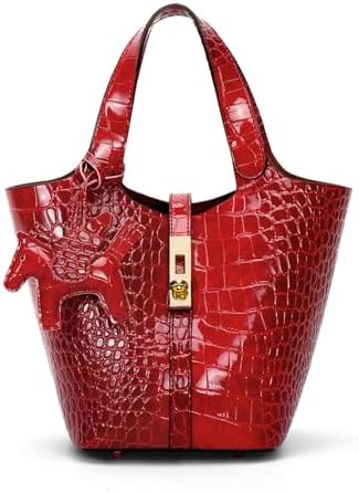 Women's Leather Tote Bag, Small, Cute, Fashionable, Large Capacity, Lightweight, Commuting, Popular, High Visibility, Simple, Soft, Freestanding, Inner Pocket Included, Charm Included