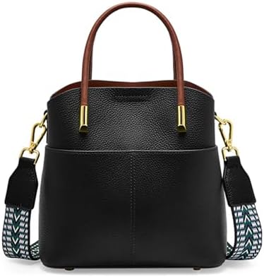 MFFOR Shoulder Bag 2-Way Genuine Leather Handbag with 2 Types of Straps for Women, with Studded Bottom, Crossbody Bag, Casual, Simple, Stylish, Popular for Commuting