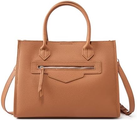 MFFOR Genuine Leather Women's 2-Way Commuting Bag Shoulder Bag with Studded Bottom Large Capacity Square Elegant Business Soft Handbag Hand-held Diagonal Shoulder Strap Casual Popular Crossbody Bag