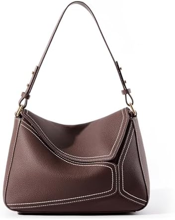 MFFOR Women's Shoulder Bag, Genuine Leather, Handbag, Large Capacity, 2 Belts, Business Bag, Shoulder Bag, Handheld, High Visibility, Office, Work, Simple, Casual, Stylish, Popular