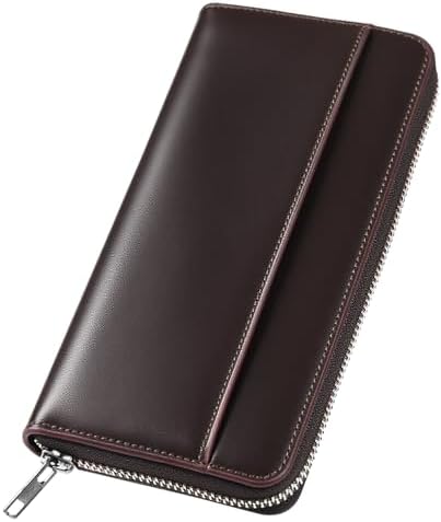 Wallet, Men's, Tochigi Leather, Long Wallet, Genuine Leather, Large Capacity, YKK Zipper, Made by Top Craftsmen, Women's Wallet, Cowhide Leather, Coin Purse, Compact, Simple, Plain, For Men