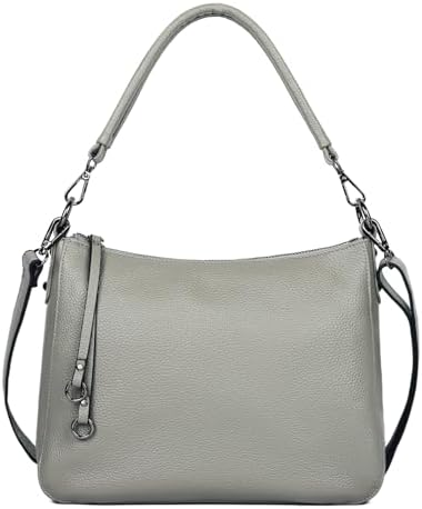 MFFOR Genuine Leather Women's 2-Way Crossbody Bag Handbag Diagonal Shoulder Bag Handbag with Zipper Pocket Lightweight Large Capacity Soft Simple Casual Hand-held Popular Commuting