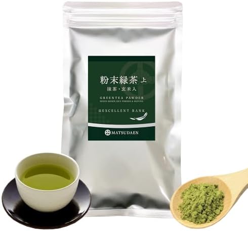 Powdered Green Tea (Top) 3.5 oz (100 g), Commercial Use, Matcha, Slightly Brown Rice, Powdered Tea, Powdered Green Tea, Commercial Powdered Tea