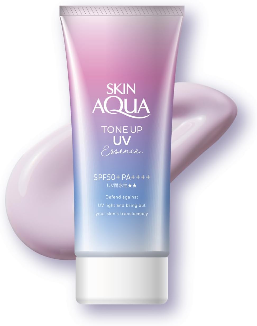 Skin Aqua SPF50+ PA+++ Tone-up, UV Essence, Sunscreen, Increased Transparency, Shimmering Sabon Scent, Lavender