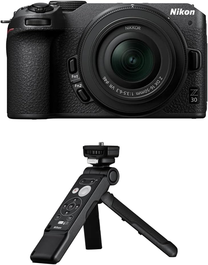 Nikon Z30 Mirrorless SLR Z30 16-50 VR Lens Kit, Z Mount, APS-C Video Vlog, Image Stabilization Black + [SanDisk Genuine] SD Card, 128GB SDXC, Class 10, UHS-II V90, Read Up to 300 MB, San/s PRO SDSDXDM