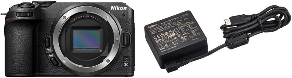 Nikon Z30 Mirrorless SLR Z30 16-50 VR Lens Kit, Z Mount, APS-C Video Vlog, Image Stabilization Black + [SanDisk Genuine] SD Card, 128GB SDXC, Class 10, UHS-II V90, Read Up to 300 MB, San/s PRO SDSDXDM