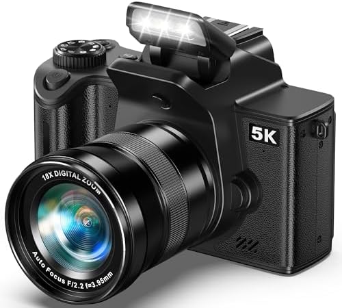 Digital Camera, 5K 80 Megapixels, SLR Camera, Wi-Fi Function, Auto Focus/Macro Shooting, Digital Camera, 18x Digital Zoom, App Controlled, Screen, 4.0 Inches, IPS, Touch Screen, Selfie, 32GB Micro SD