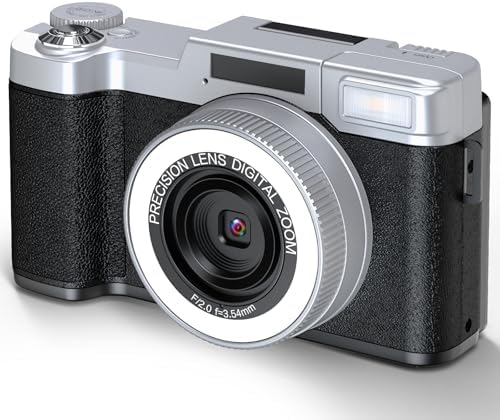 Digital Camera, 2026 Photo & Video Capture, 8K, 64 Megapixels, Digital Camera, 18x Digital Zoom, Compact Digital Camera, 180° Rotation, Convenient Selfie, Equipped with 2 LED Auxiliary Lights, Digital