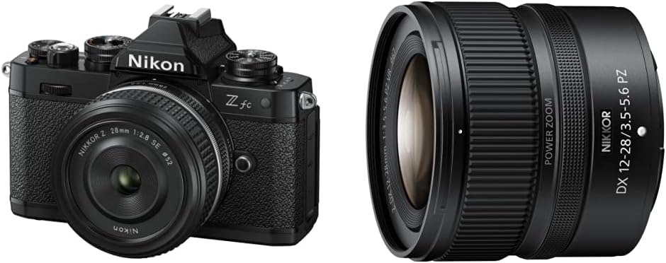 [Set] Nikon Mirrorless Single Lens Z fc Body, Black, Zfc & Nikon Wide Angle Power Zoom Lens, Nikkor Z DX 12-28mm f/3.5-5.6 PZ VR Z Mount APS-C & Lens Hood HB-112