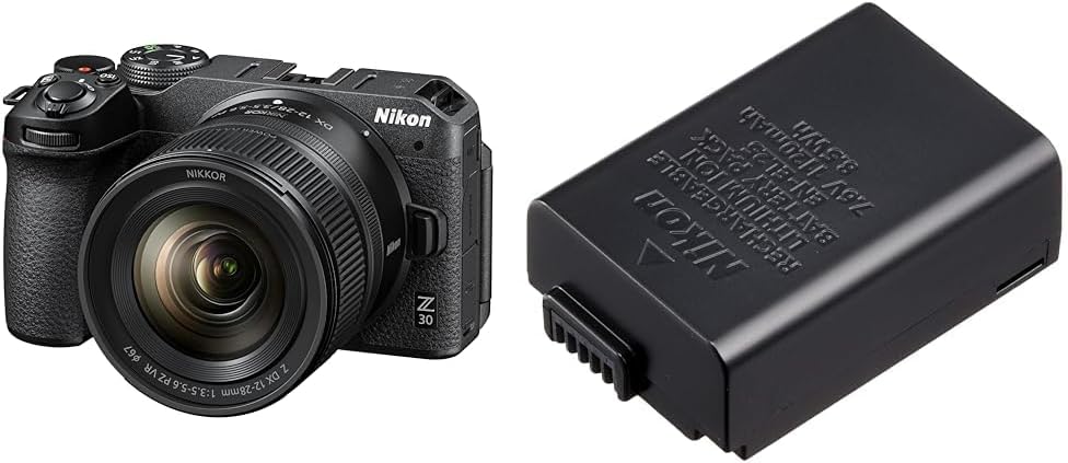 Nikon Z30 Mirrorless SLR Z30 16-50 VR Lens Kit, Z Mount, APS-C Video Vlog, Image Stabilization Black + [SanDisk Genuine] SD Card, 128GB SDXC, Class 10, UHS-II V90, Read Up to 300 MB, San/s PRO SDSDXDM