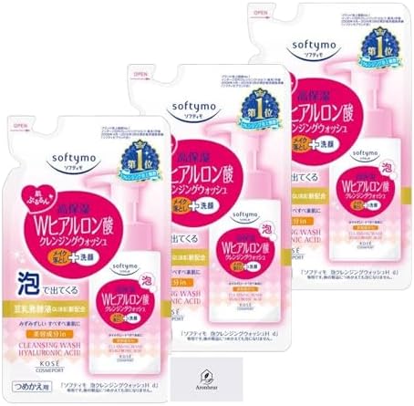 Softimo Cleansing Wash (Hyaluronic Acid), 6.8 fl oz (200 ml) + 6.1 fl oz (180 ml), Beauty Ingredients, Makeup Remover + Face Wash, Aronheur Original Mask Case Included