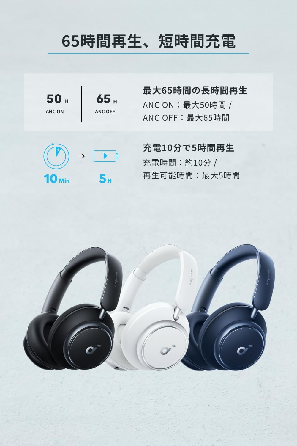 Anker Soundcore Space Q45, Bluetooth 5.3 Wireless Headphone, Up to 65 Hours of Music Playback / Ultra Noise Canceling 2.0 / LDAC / Hi-Res Compatible (Wireless/Wired) / Multi-Point Support / Ambient
