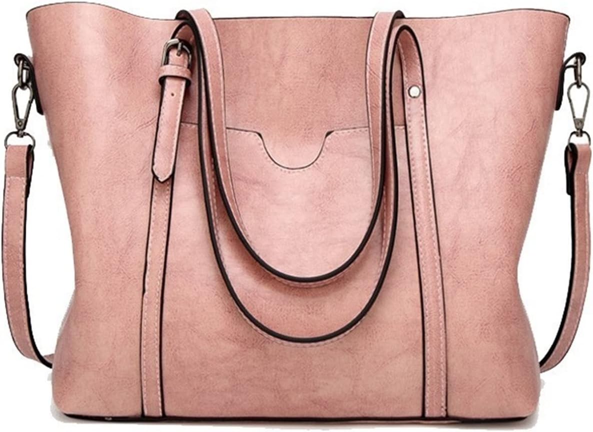 Women Leather Handbag Luxury Lady Tote Bag Portable Shoulder Bag (Color: Green, Size: 32x26x12cm)