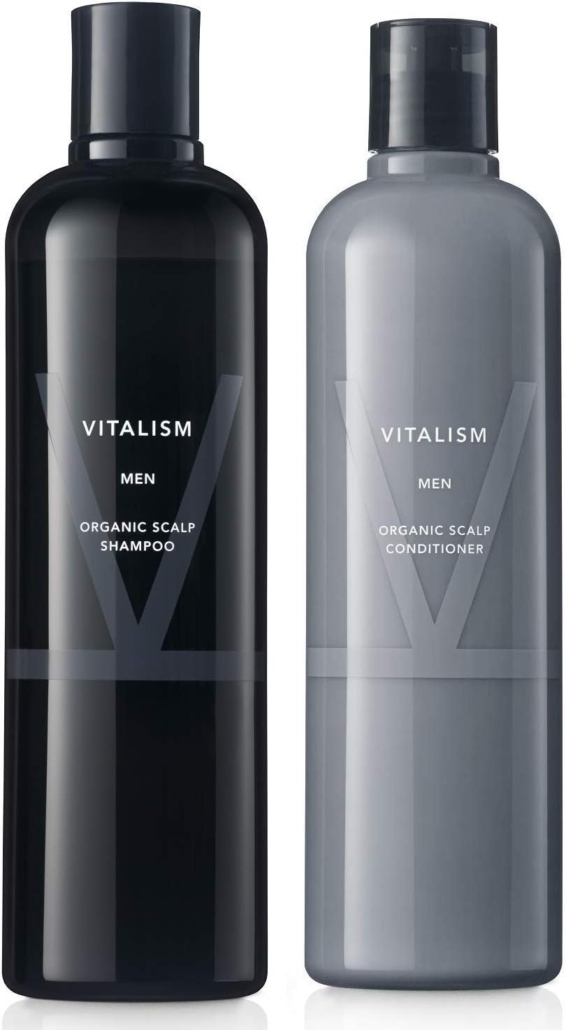 Vitalism Scalp Care Shampoo & Conditioner Set, 16.9 fl oz (500 ml) each, Men's, Scalp Care, Born From the Thought of Clinics, International Organic Certified Ingredients, For Men, Large Capacity, Pump
