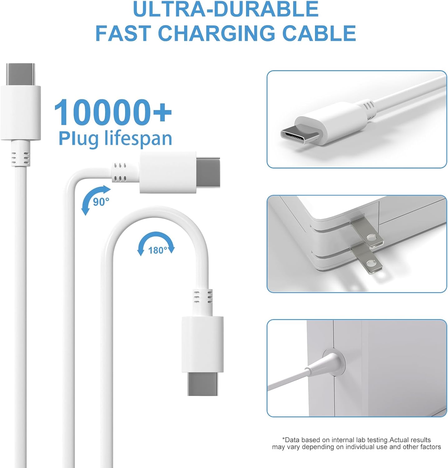 65W Charger Type-C PD Compatible for Macbook Laptops, 1.8m Cable PC Charger Type C, (PD Compatible/Fast Charger/Folding Plug) 20V 3.25A 65W Power Supply AC Adapter