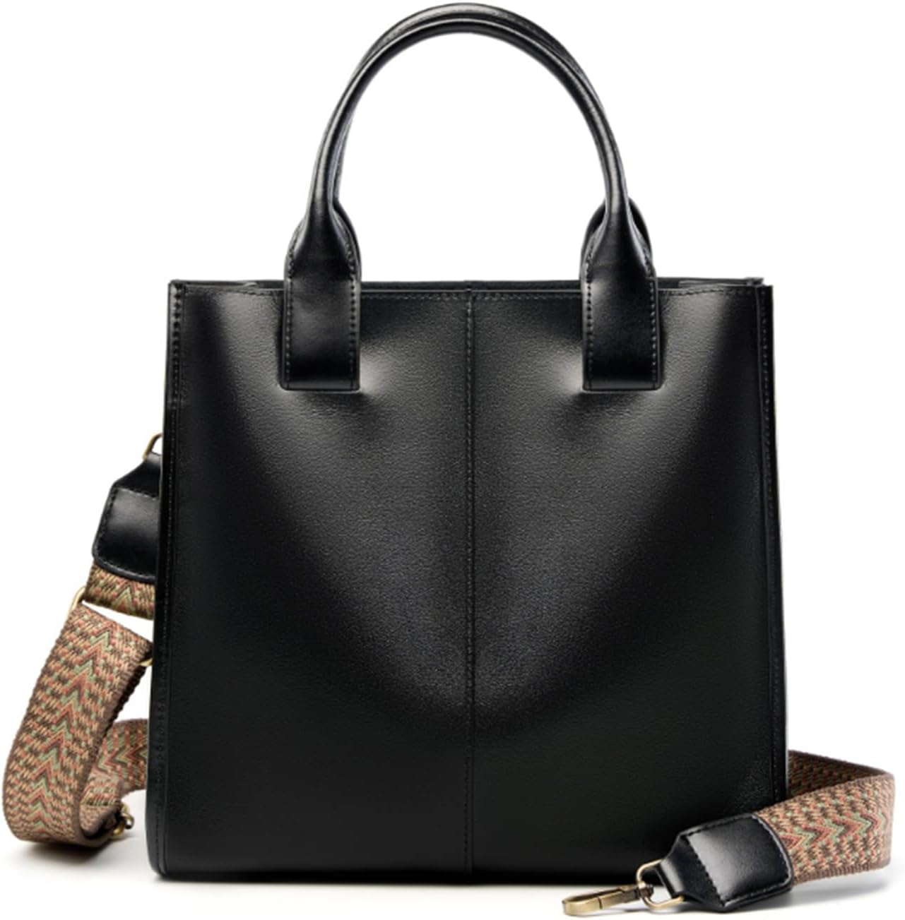 MFFOR Handbag, Genuine Leather, Women's, 2-Way, Shoulder Bag, Tote Bag, With 2 Types of Straps, Bottom Studs, Square, Formal, Large Capacity, High Visibility, Casual, Fashionable, Cross-body, Handheld