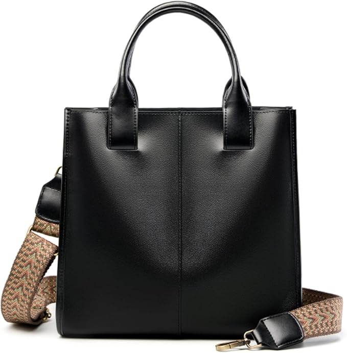 MFFOR Handbag, Genuine Leather, Women's, 2-Way, Shoulder Bag, Tote Bag, With 2 Types of Straps, Bottom Studs, Square, Formal, Large Capacity, High Visibility, Casual, Fashionable, Cross-body, Handheld