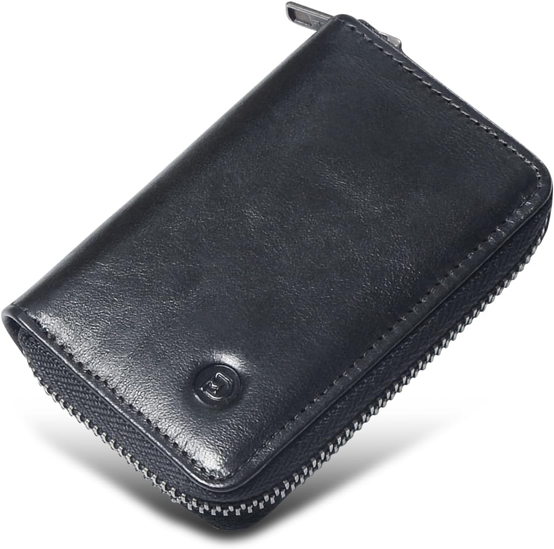 Modiko Men's Card Case, Credit Card Case, Genuine Leather, Made in Japan, Himeji Leather, Large Capacity, Card Slots, Skimming Prevention, YKK Zipper, coffee