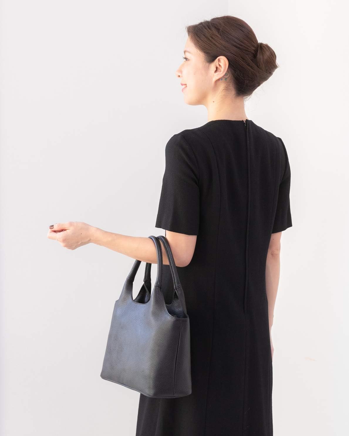 Imai Bag 2386 Women's Formal Handbag, Tote Bag, Large Capacity, Made in Japan, Genuine Leather, Cowhide Leather, Black, Black, Formal, School Entrance Ceremony, Graduation Ceremony, Mother's Day