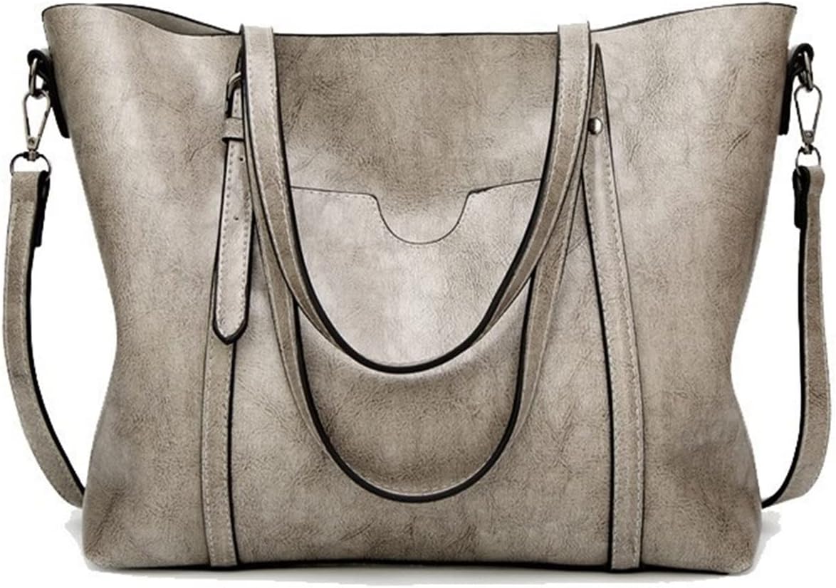 Women Leather Handbag Luxury Lady Tote Bag Portable Shoulder Bag (Color: Green, Size: 32x26x12cm)