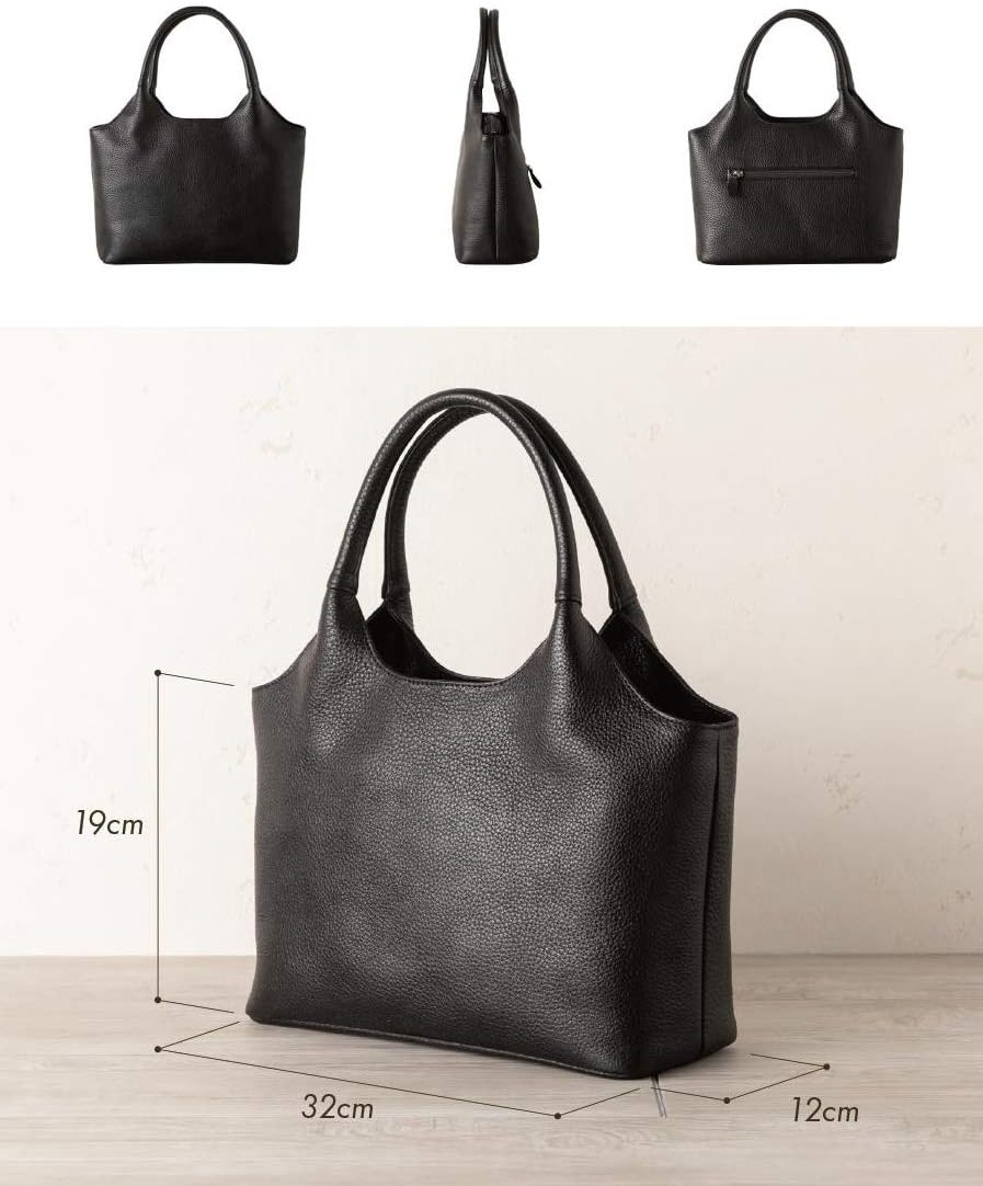 Imai Bag 2386 Women's Formal Handbag, Tote Bag, Large Capacity, Made in Japan, Genuine Leather, Cowhide Leather, Black, Black, Formal, School Entrance Ceremony, Graduation Ceremony, Mother's Day