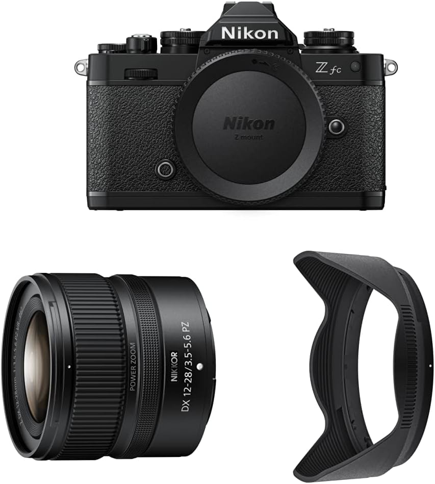 [Set] Nikon Mirrorless Single Lens Z fc Body, Black, Zfc & Nikon Wide Angle Power Zoom Lens, Nikkor Z DX 12-28mm f/3.5-5.6 PZ VR Z Mount APS-C & Lens Hood HB-112