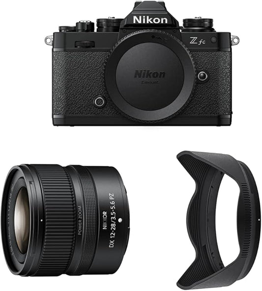 [Set] Nikon Mirrorless Single Lens Z fc Body, Black, Zfc & Nikon Wide Angle Power Zoom Lens, Nikkor Z DX 12-28mm f/3.5-5.6 PZ VR Z Mount APS-C & Lens Hood HB-112