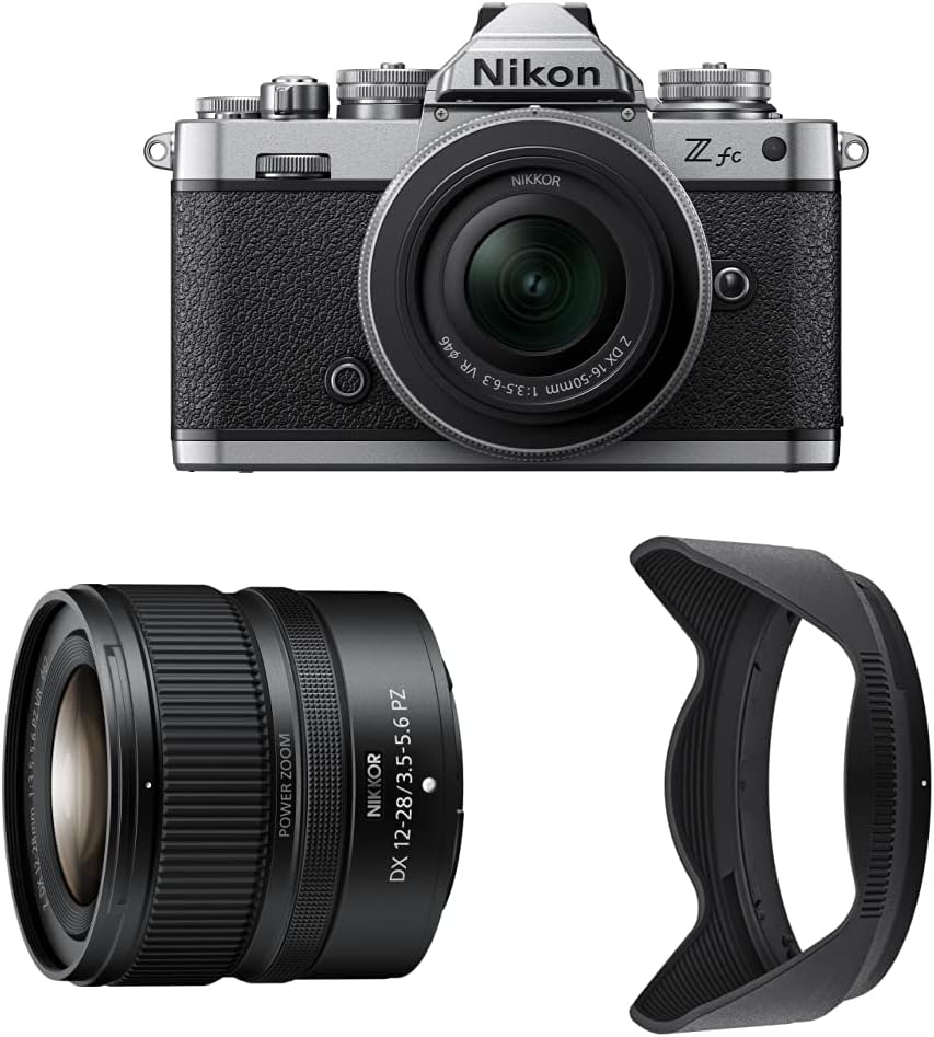 [Set] Nikon Mirrorless Single Lens Z fc Body, Black, Zfc & Nikon Wide Angle Power Zoom Lens, Nikkor Z DX 12-28mm f/3.5-5.6 PZ VR Z Mount APS-C & Lens Hood HB-112